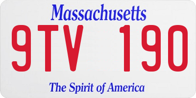 MA license plate 9TV190