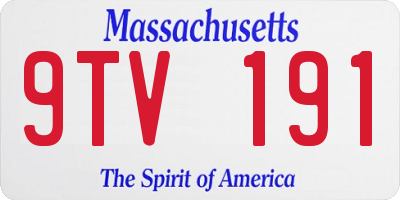 MA license plate 9TV191