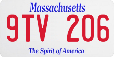 MA license plate 9TV206