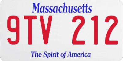 MA license plate 9TV212