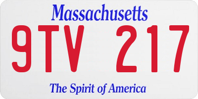 MA license plate 9TV217