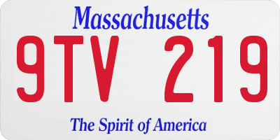 MA license plate 9TV219
