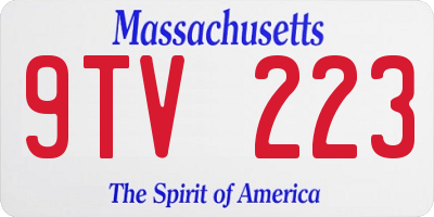 MA license plate 9TV223
