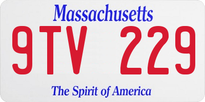 MA license plate 9TV229