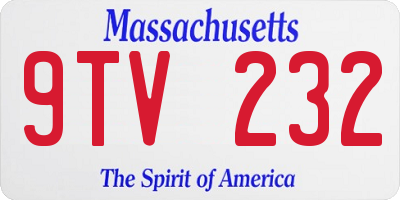 MA license plate 9TV232
