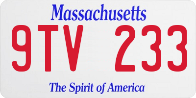 MA license plate 9TV233