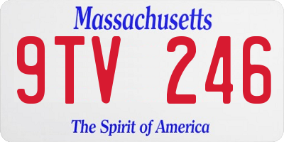 MA license plate 9TV246