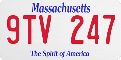 MA license plate 9TV247