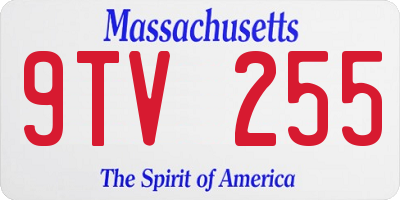 MA license plate 9TV255