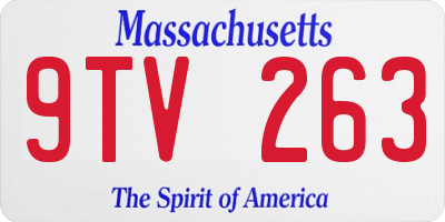 MA license plate 9TV263