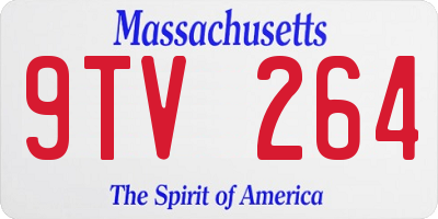 MA license plate 9TV264