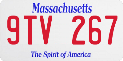 MA license plate 9TV267