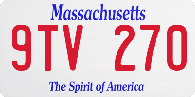 MA license plate 9TV270
