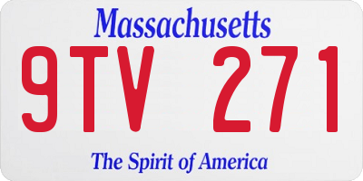 MA license plate 9TV271