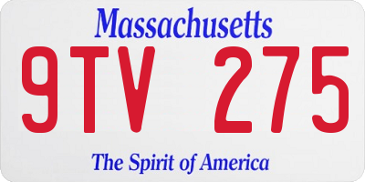 MA license plate 9TV275