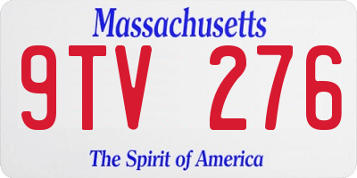 MA license plate 9TV276