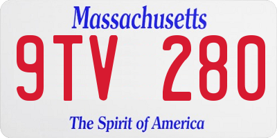 MA license plate 9TV280