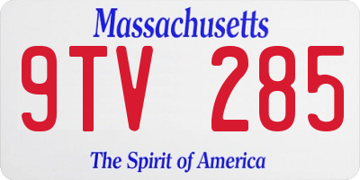 MA license plate 9TV285