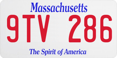 MA license plate 9TV286