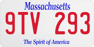 MA license plate 9TV293