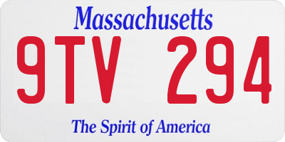 MA license plate 9TV294