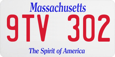 MA license plate 9TV302