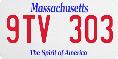 MA license plate 9TV303