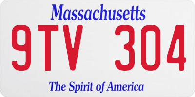 MA license plate 9TV304