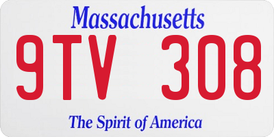 MA license plate 9TV308
