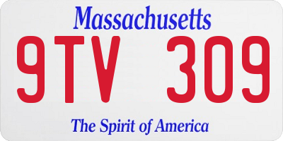 MA license plate 9TV309
