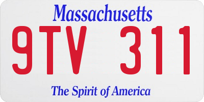 MA license plate 9TV311