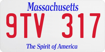 MA license plate 9TV317