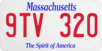 MA license plate 9TV320