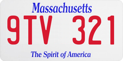 MA license plate 9TV321