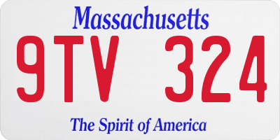 MA license plate 9TV324