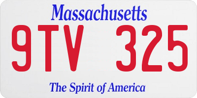MA license plate 9TV325