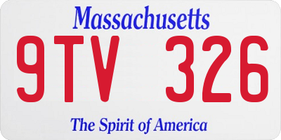 MA license plate 9TV326