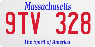 MA license plate 9TV328