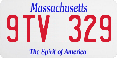 MA license plate 9TV329
