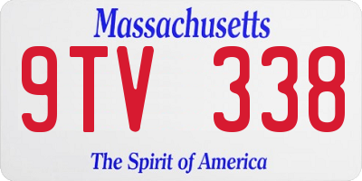 MA license plate 9TV338