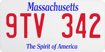 MA license plate 9TV342