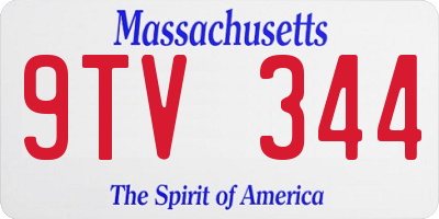 MA license plate 9TV344
