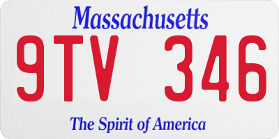 MA license plate 9TV346