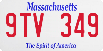 MA license plate 9TV349