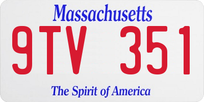 MA license plate 9TV351