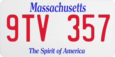MA license plate 9TV357