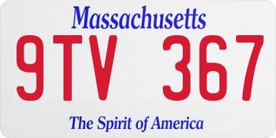 MA license plate 9TV367