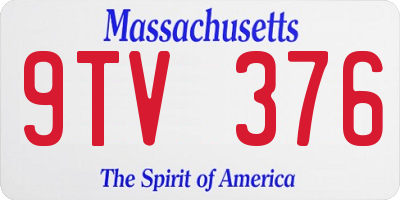 MA license plate 9TV376