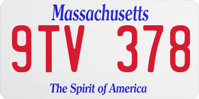 MA license plate 9TV378