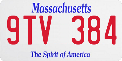 MA license plate 9TV384